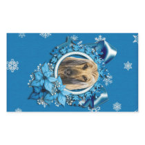 Christmas - Blue Snowflakes - Afghan Rectangle Stickers