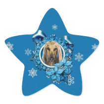 Christmas - Blue Snowflakes - Afghan Star Stickers
