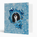 Christmas - Blue Snowflakes - Cavaliers 3 Ring Binders