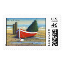 Christmas Boat Stamp