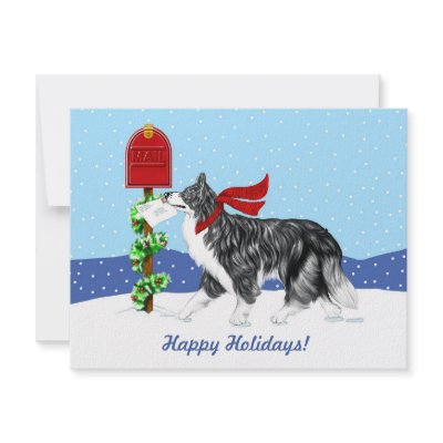 Christmas Border Collie Mail invitations