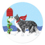 Christmas Border Collie Mail Stickers