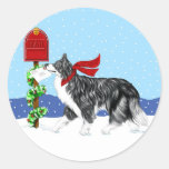 Christmas Border Collie Mail Stickers