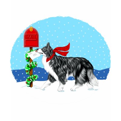 Christmas Border Collie Mail t-shirts