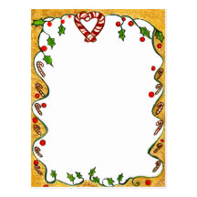 Christmas Border, Peppermints, Holly, Heart Postcards