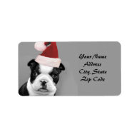 Christmas Boston Terrier address labels