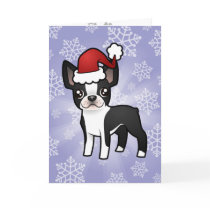 Christmas Boston Terrier Greeting Cards