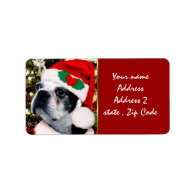 Christmas Boston terrier Personalized Address Labels