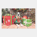Christmas - Boston Terrier - Natty Stickers