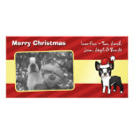 Christmas Boston Terrier Photo Card Template
