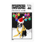 Christmas Boston Terrier postage