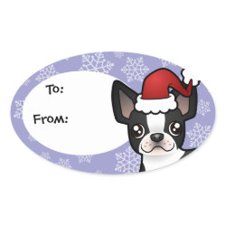 Christmas Boston Terrier sticker