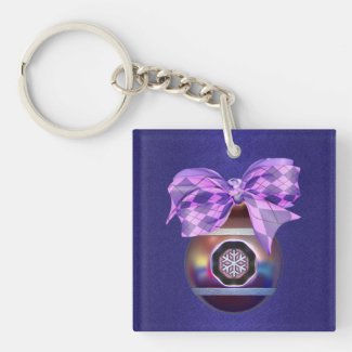 Christmas Bow and Bauble Key Chain
