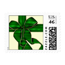 Christmas Bow-Green/Gold- stamps