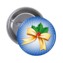 Christmas Bow Pinback Button