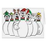 Christmas Bowling Pins Greeting Cards