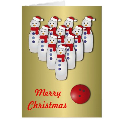 Christmas Bowling Snowmen Cards