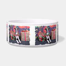 Christmas - Boxer - Chinno Dog Food Bowls