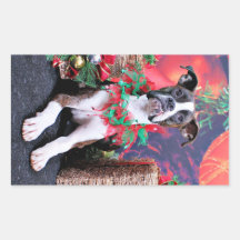 Christmas - Boxer - Chinno Rectangle Sticker