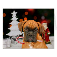 Christmas Boxer dog Big Greeting card