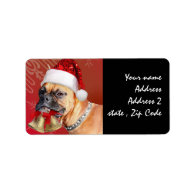 Christmas Boxer dog Custom Address Label