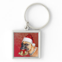Christmas Boxer dog Key Chain