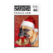 Christmas Boxer dog postage