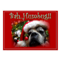 Christmas boxer dog poster posters