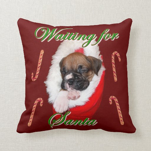 boxer christmas pillow