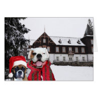 Christmas Boxer Dogs greeting card