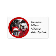 Christmas boxer dogs mailing labels