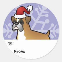 Christmas Boxer Gift Tags Stickers