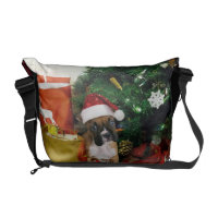 Christmas boxer puppy courier bag