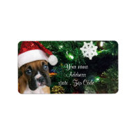 Christmas boxer puppy custom address label