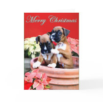 Christmas boxer puppy greeting card