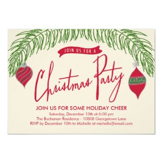 Christmas Branches Christmas Party Invitation