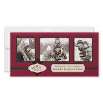Christmas Brocade Red Photo Card