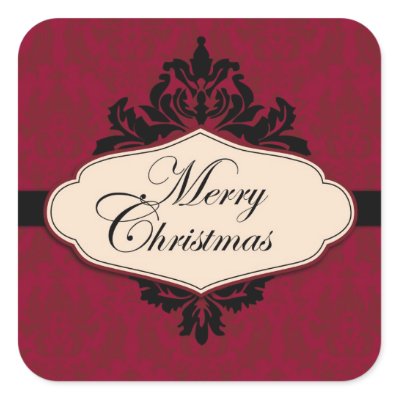 Christmas Brocade Red Sticker 2