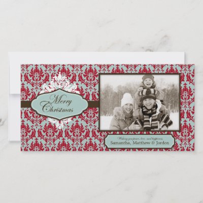 Christmas Brocade Retro Photo Card