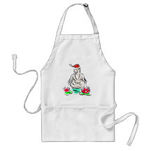 Christmas Buddha drawing Apron