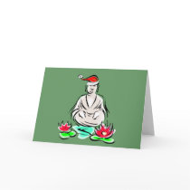 Christmas Buddha drawing cards