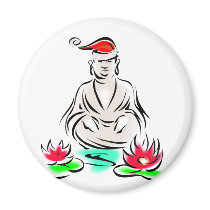 Christmas Buddha drawing magnets