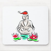 Christmas Buddha drawing mousepads