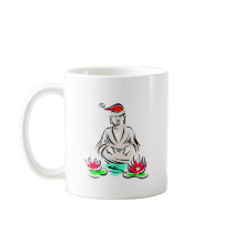 Christmas Buddha drawing mugs by livingzen Christmas Buddha drawing mugs