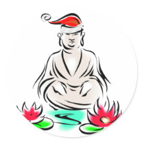 Christmas Buddha drawing Stickers