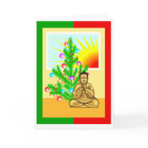 Christmas Buddha w/ Tree Greeting Cards
