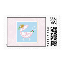 Christmas Bulb Baby Carriage Postage Stamp