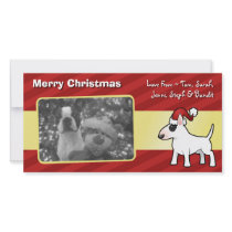 Christmas Bull Terrier Picture Card
