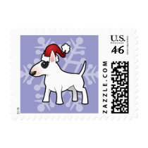 Christmas Bull Terrier Postage Stamps
