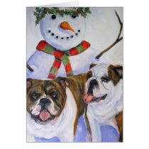 Christmas bulldog greetings cards